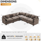 113'' V Shaped Cloud Sectional Sofa, Oversized Deep Seat Couches - Image 2