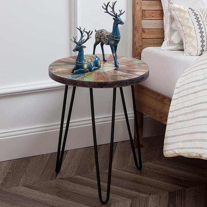 Greenage Reclaimed Wood End Table Bedroom - Image 4