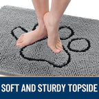 OLANLY Dog Door Mat for Muddy Paws 54x24, Paw Print Design Chenille Mud Mat | - Image 4