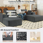95" Cloud Sectional Couch U-Shaped Chaise - Image 4