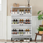 BORNOON Shoe Cabinet with 3 Flip Drawers Narrow Shoe Storage Cabinet Organizer - Image 7