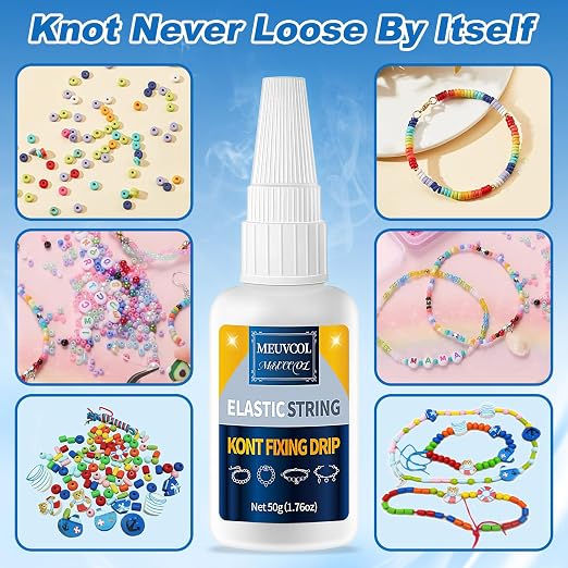 Meuvcol Jewelry Bracelet Glue for Elastic String Knot, Punctuation Beads - Image 2