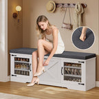 UPOSOJA Farmhouse Storage Bench - Image 3