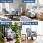 Blue Striped Accent Chair for Living Room Bedroom - Image 6