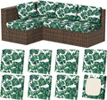 8Pcs Outdoor Cushion Covers, Stretch Patio Furniture Couch Chair Slipcovers | by VORSHAPE