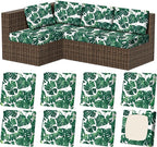 8Pcs Outdoor Cushion Covers, Stretch Patio Furniture Couch Chair Slipcovers | by VORSHAPE
