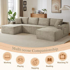 134 Inch Modular Sectional Sleeper Sofa, Boneless Cloud Couch - Image 6