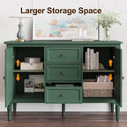 FansaFurn Green Storage Cabinet, Mid-Century Buffet Cabinet - Image 4