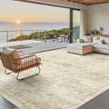 Soalmost Washable Area Rug 10x14 Large Soft Living Room Rugs Beige/Ivory | by Soalmost