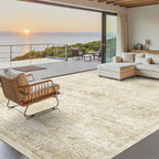 Soalmost Washable Area Rug 9x12 Large Soft Living Room Rugs Beige/Ivory | by Soalmost