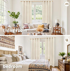 YoungsTex Linen Curtains 84 Inches Long Light Filtering, Semi Sheer Drapes | - Image 2