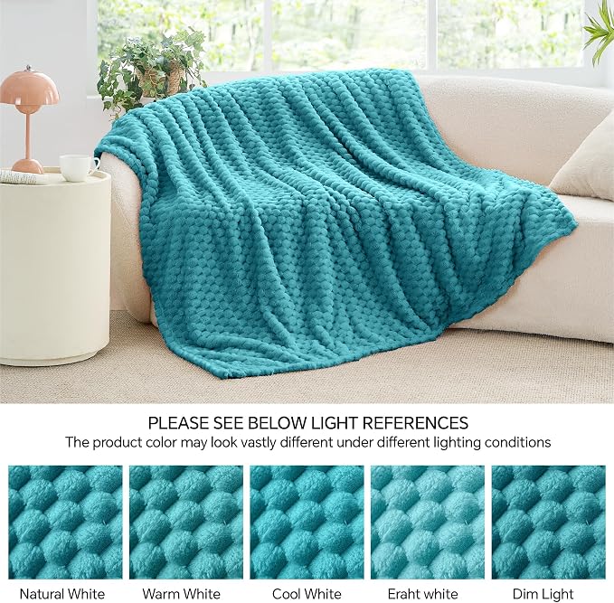 BEDELITE Teal Throw Blanket for Couch, Soft Cozy Gifts for Women, 50 * 60 | 3D - Image 8