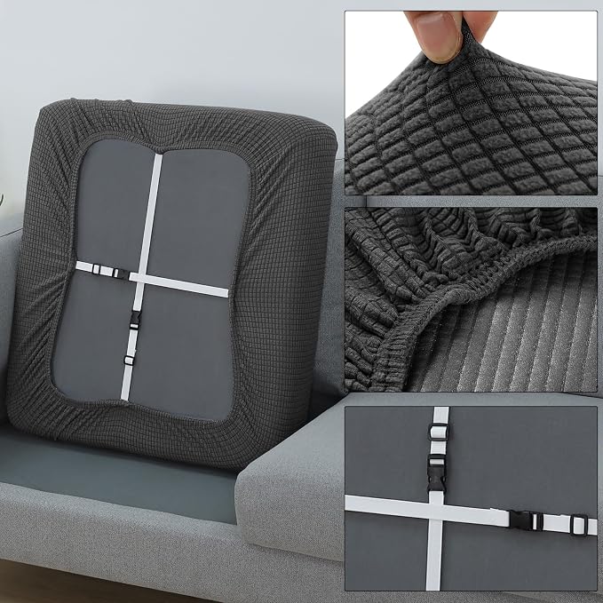 Fuloon Couch Cushion Slipcover, Super Stretch Individual Sofa Covers | 3 Pack - Image 4