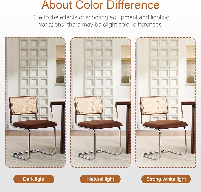 Zesthouse Rattan Dining Chairs Set of 4, Mid Century Modern Dining Room Chairs - Image 7
