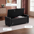 GRAINELL Storage Ottoman Bench, Upholstered Tufted Bedroom Bench - Image 6