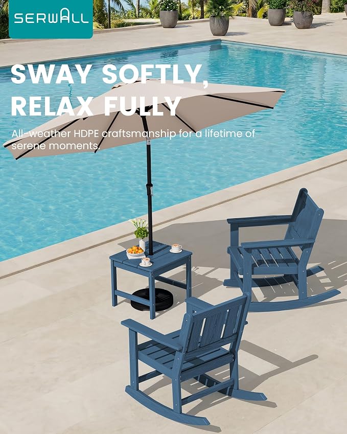 SERWALL Outdoor Rocking Chairs Set of 2 - Image 9