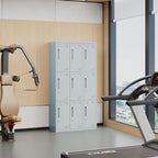 Metal Locker with 9 Doors Employees Locker, Metal Storage Locker with Hooks - Image 7