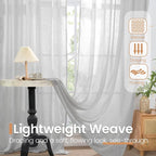 BGment Light Grey Linen Curtains 40 Inch Length - Image 5