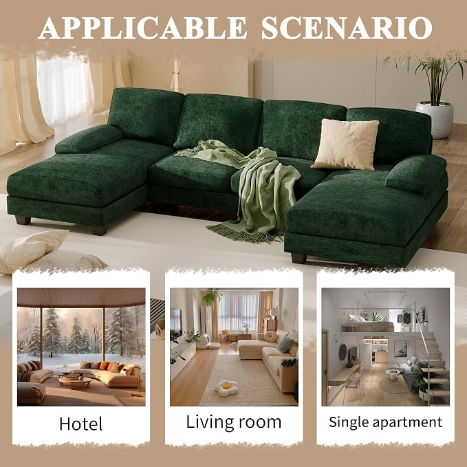 Furniwell Convertible Sectional Sofa Couch, 4 Seat Sofa Set - Image 4