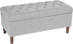 Homepop Home Decor | Tufted Ainsley Button Storage Ottoman Bench - Image 9
