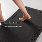 RESARE Waffle Bath Mat for Bathroom, Non Slip Bathroom Rugs 20"x32" Black | - Image 3