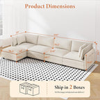 Vesgantti 143" L Shaped Modular Sectional Sofa, Comfy Corduroy Upholstered - Image 2