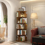 Aheaplus Rotating Bookshelf, 360 Display Wood Spinning Bookshelf Tower - Image 2