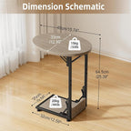 Elbourn Folding Side Table End Couch Tables, Metal Frame C-Shaped TV Stand - Image 3