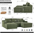 96" Sectional Couches for Living Room Cloud Couch Sofa - Image 2