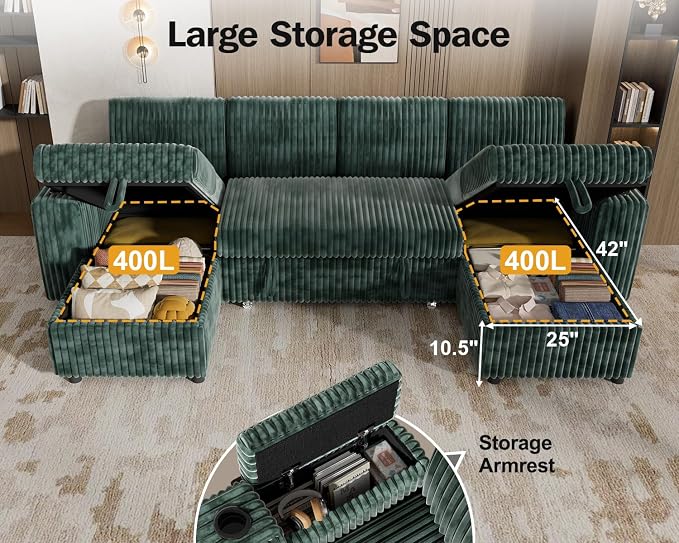 Vipbear 108" Modular Sectional Sleeper Sofa - Image 5
