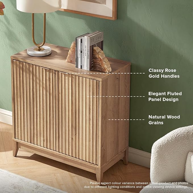 mopio Brooklyn Fluted Storage Cabinet, Modular Accent Buffet Sideboard - Image 3