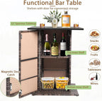 Tangkula 5 Piece Outdoor Rattan Bar Set, Patio Bar Furniture - Image 7