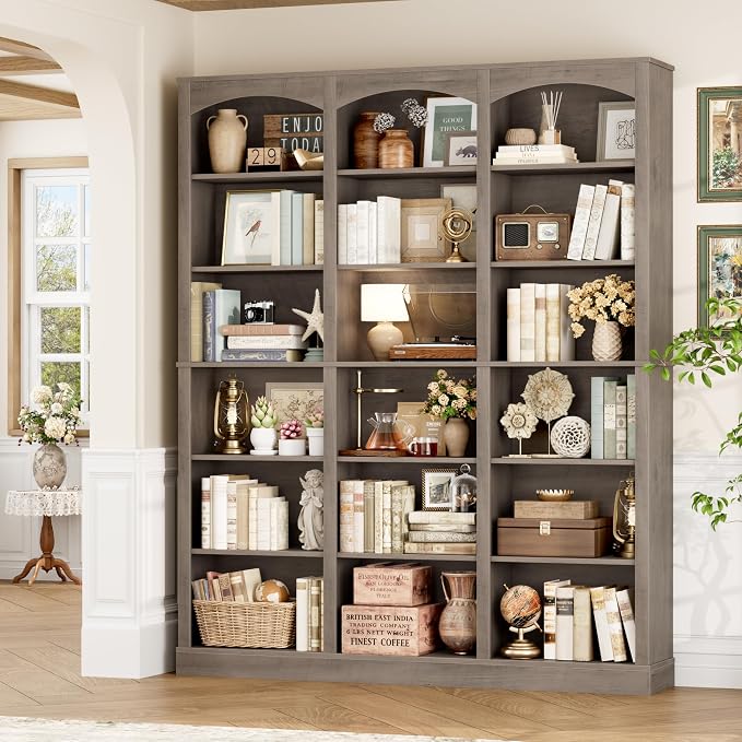 FACBOTALL 71" Triple Wide Bookshelf, 6 Tier Tall Bookshelf, Large Bookcase - Image 5