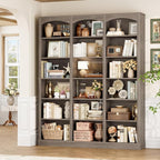 FACBOTALL 71" Triple Wide Bookshelf, 6 Tier Tall Bookshelf, Large Bookcase - Image 5