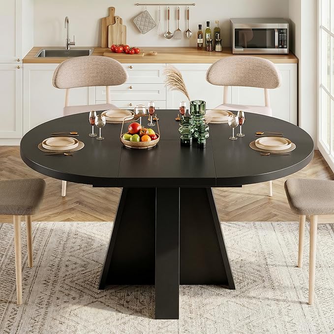 iPormis 43.3in-59in Extendable Round Dining Table - Image 3