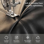 STHOUYN Black Leather Loveseat Sofa and Accent Chair, Mid-Century Modern Office - Image 7