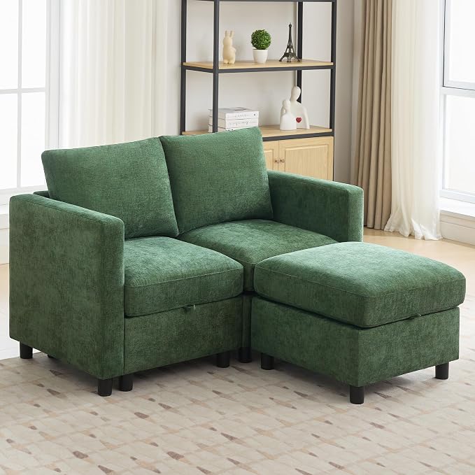 WUTUTUEE 58”Modular Sectional Loveseat Sofa by WUTUTUEE