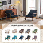 VINGLI Chenille Mid-Century Modern Accent Chair Set of 2, Cute Reading Arm Chair - Image 7