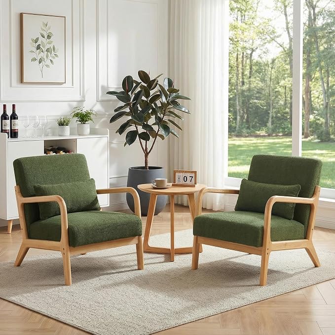 Mid Century Accent Chair, Comfy Arm Chair - Image 3