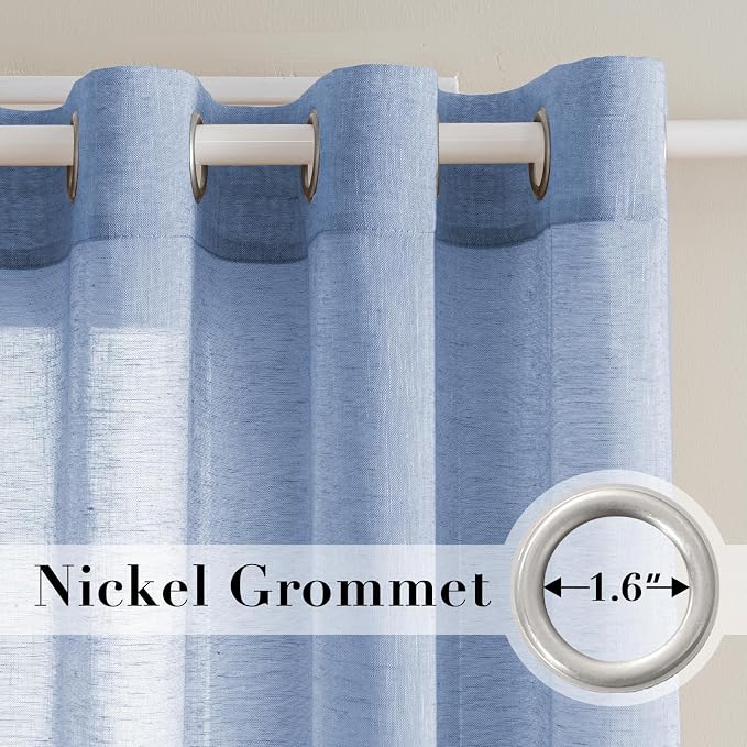H.VERSAILTEX Linen Curtains 90 inches Long Linen Curtains/Natural Linen Blended - Image 2