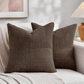 Fancy Homi 2 Packs Dark Brown Decorative Throw Pillow Covers 12x12 Inch by Fancy+Homi