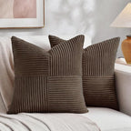 Fancy Homi 2 Packs Dark Brown Decorative Throw Pillow Covers 12x12 Inch by Fancy+Homi