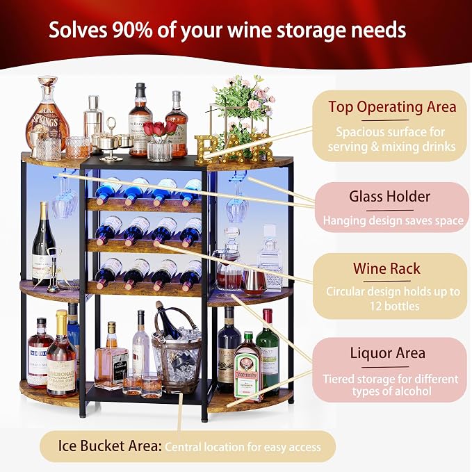 JKsmart Small Wine Bar Cart - Image 3