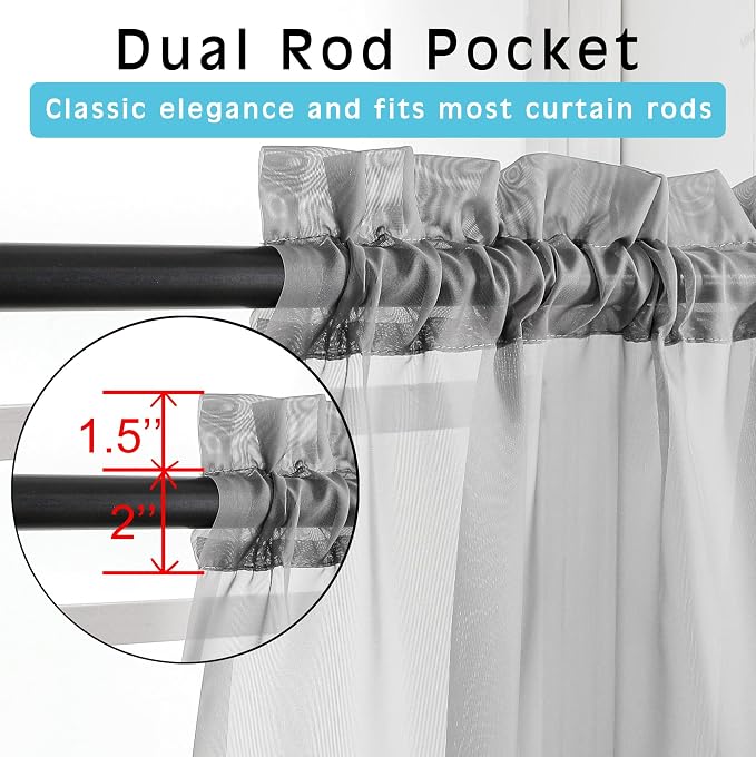 Grey Sheer Curtains - Image 2