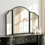Besdomus Black Scalloped Dresser Mirror: 36"x24" Large Modern 3 Way Trifold by Besdomus