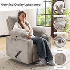 Swivel Rocker Recliner with Adjustable Armrests, Rocking Nursery Chair with - Image 5