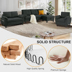 84" Convertible Sectional Sofa Set, 3 Seat L Shaped Couch - Image 3