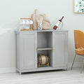 TaoHFE Grey Kitchen Pantry, Modern Wooden Small Credenza Sideboard Coffee by TAOHFE
