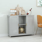 TaoHFE Grey Kitchen Pantry, Modern Wooden Small Credenza Sideboard Coffee by TAOHFE