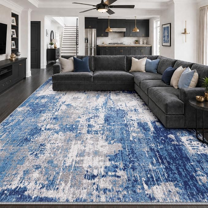 RELEANY Washable 10'x12' Abstract Area Rug by RELEANY